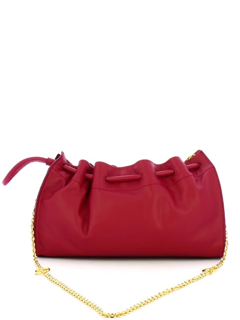 ISABELA Borsa in pelle con tracollina in metallo sangria - Borse Donna