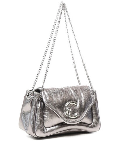 C-ME FLUFFY Mini Bag a spalla, in pelle steel - Borse Donna