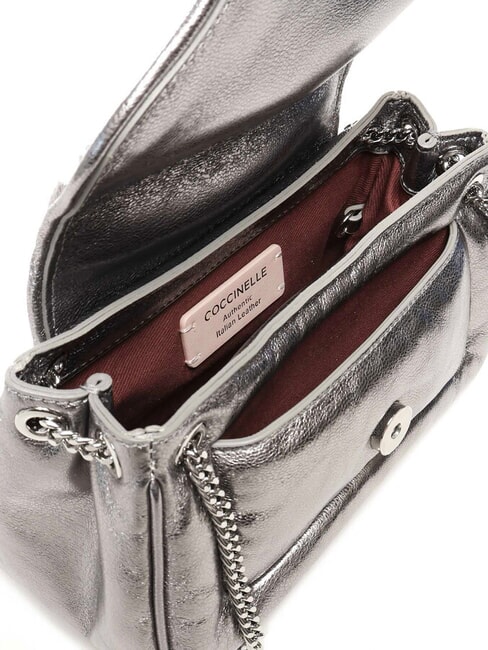 C-ME FLUFFY Mini Bag a spalla, in pelle steel - Borse Donna