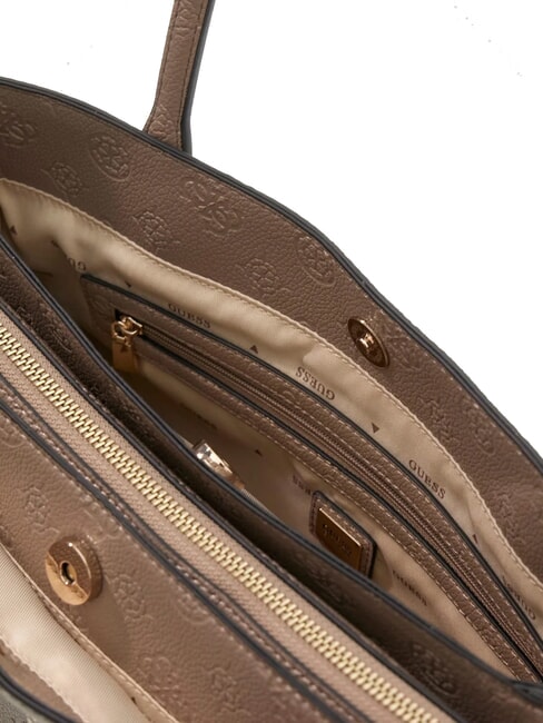 ANISE Borsa a spalla dark taupe logo - Borse Donna