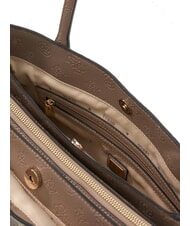 GUESS ANISE Borsa a spalla dark taupe logo - Borse Donna - 3