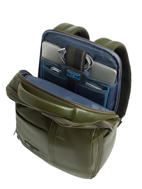 RUSSEL Zaino in pelle porta pc 15.6" VERDE - Zaini da lavoro porta PC