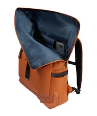 PIQUADRO CORNER SPECIALE GOMMATO Zaino roll-top porta pc 15.6" CUOIO - Zaini da lavoro porta PC - 4