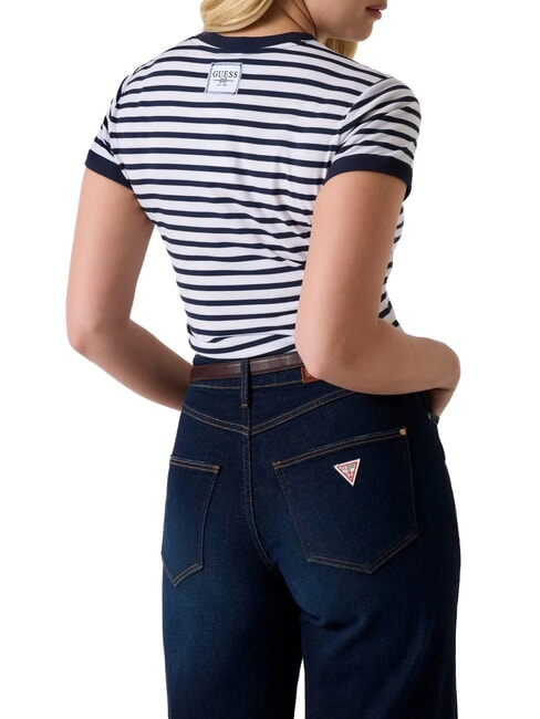 STRIPED MINI 4G LOGO Maglietta a righe blackened blue and w - T-shirt e Top Donna