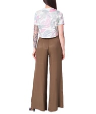 GUESS SCRIPT CROP T-Shirt in cotone choco jungle print s - T-shirt e Top Donna - 2