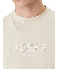 GUESS LOGO CONTRAST T-Shirt in cotone light oak - T-shirt Uomo - 3