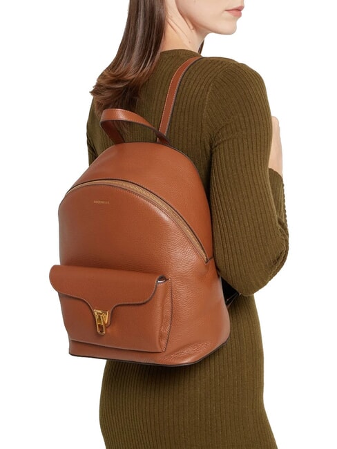 BEAT GENERATION Zaino in pelle martellata cognac - Borse Donna