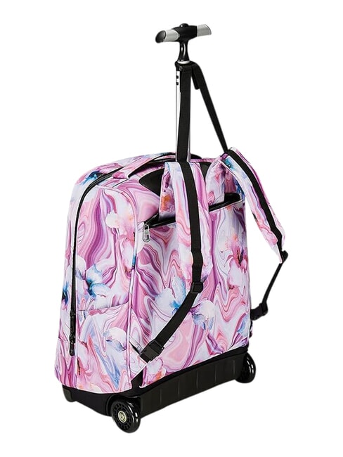 FANTASY GRS Zaino trolley 2 ruote, fisso marble flower - Zaini con carrello