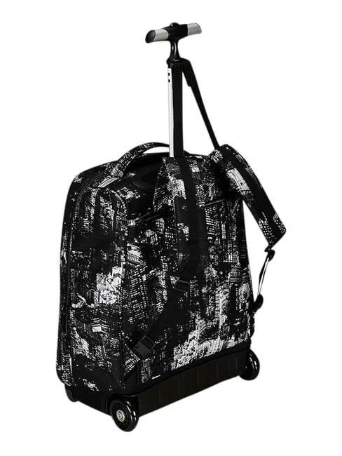 FANTASY GRS Zaino trolley 2 ruote, fisso city black - Zaini con carrello