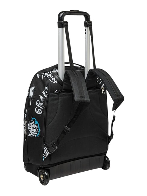 GRAFFITI BOY Zaino trolley 2 ruote, fisso Nero - Zaini con carrello