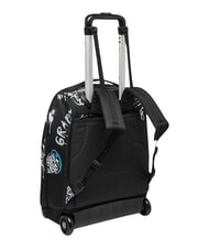 SEVEN GRAFFITI BOY Zaino trolley 2 ruote, fisso Nero - Zaini con carrello - 7