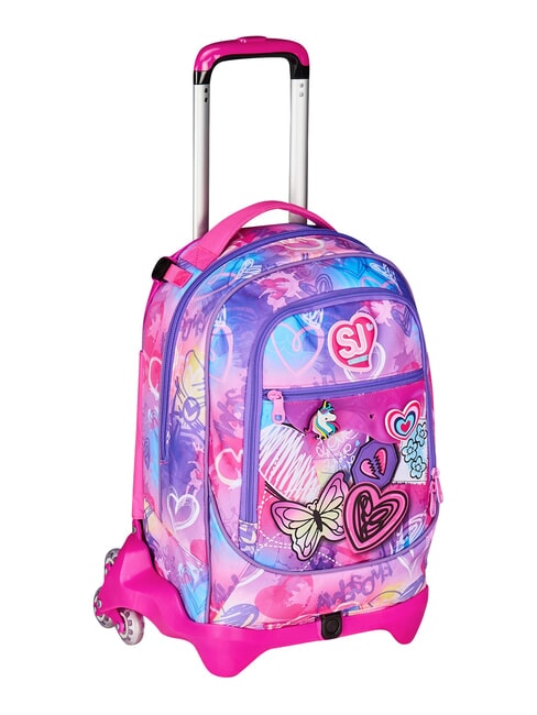 TINYPATCH GIRL Zaino trolley 3 ruote, amovibile CANDY FUXIA - Zaini con carrello