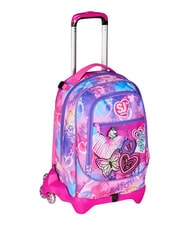 SJGANG TINYPATCH GIRL Zaino trolley 3 ruote, amovibile CANDY FUXIA - Zaini con carrello - 7
