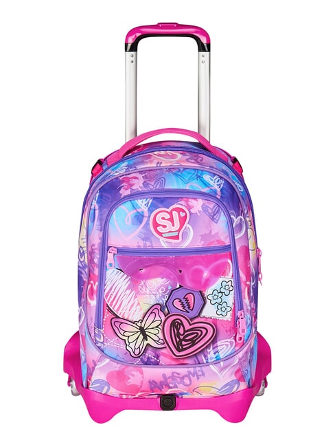 TINYPATCH GIRL Zaino trolley 3 ruote, amovibile CANDY FUXIA - Zaini con carrello