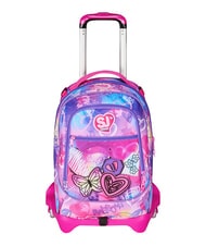 SJGANG TINYPATCH GIRL Zaino trolley 3 ruote, amovibile CANDY FUXIA - Zaini con carrello - 9
