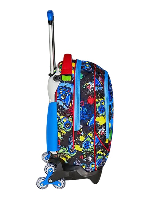 GAME-LED Zaino trolley 3 ruote, amovibile FIERY RED            - Zaini con carrello