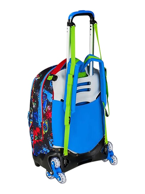 GAME-LED Zaino trolley 3 ruote, amovibile FIERY RED            - Zaini con carrello
