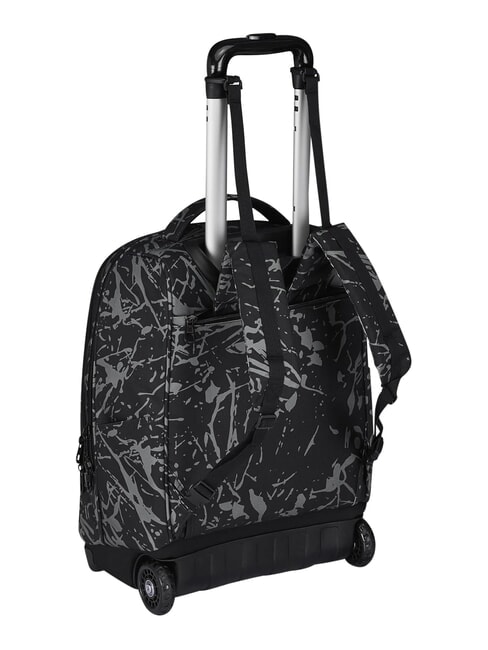 FANTASY GRS Zaino trolley 2 ruote, fisso black dripping - Zaini con carrello