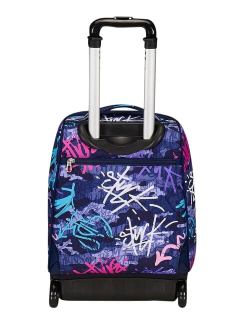 GRAFFITIMIX Zaino trolley 2 ruote, fisso BLUE POLITE          - Zaini con carrello