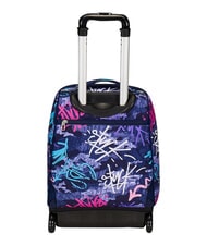 SEVEN GRAFFITIMIX Zaino trolley 2 ruote, fisso BLUE POLITE          - Zaini con carrello - 3