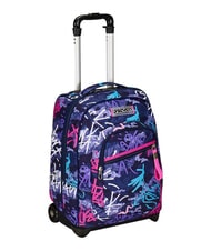 SEVEN GRAFFITIMIX Zaino trolley 2 ruote, fisso BLUE POLITE          - Zaini con carrello - 4