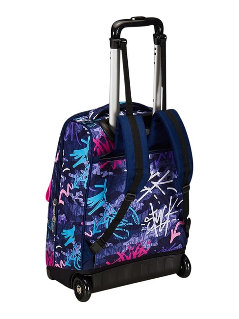 GRAFFITIMIX Zaino trolley 2 ruote, fisso BLUE POLITE          - Zaini con carrello