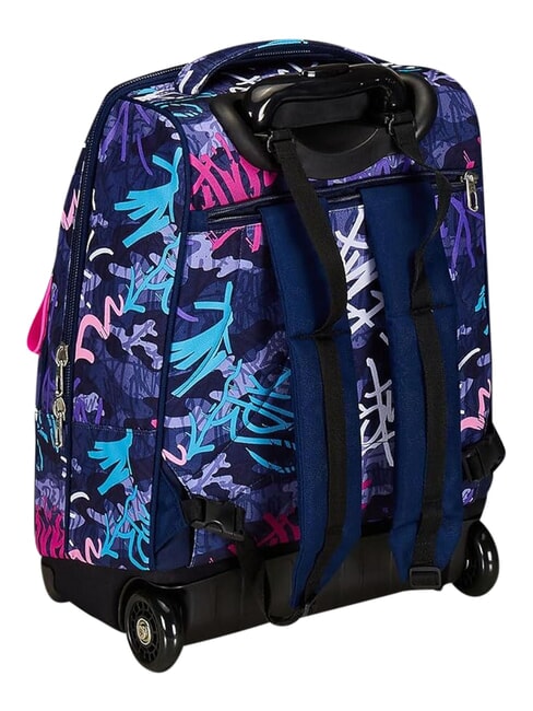GRAFFITIMIX Zaino trolley 2 ruote, fisso BLUE POLITE          - Zaini con carrello