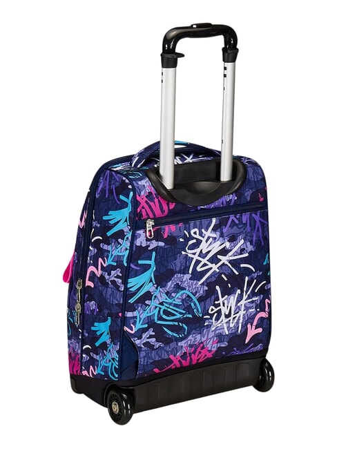 GRAFFITIMIX Zaino trolley 2 ruote, fisso BLUE POLITE          - Zaini con carrello