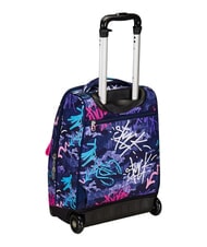 SEVEN GRAFFITIMIX Zaino trolley 2 ruote, fisso BLUE POLITE          - Zaini con carrello - 7