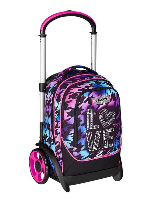 GLOW LOVE Zaino trolley 2 ruote, amovibile Nero - Zaini con carrello