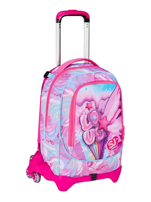 PLUSHY RABBIT Zaino trolley 3 ruote, amovibile doll pink - Zaini con carrello