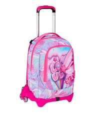 SJGANG PLUSHY RABBIT Zaino trolley 3 ruote, amovibile doll pink - Zaini con carrello - 3