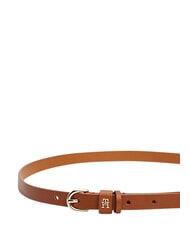 TOMMY HILFIGER TH LOGO Cintura da donna sottile in pelle cognac - Cinture - 3