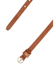TOMMY HILFIGER TH LOGO Cintura da donna sottile in pelle cognac - Cinture - 4