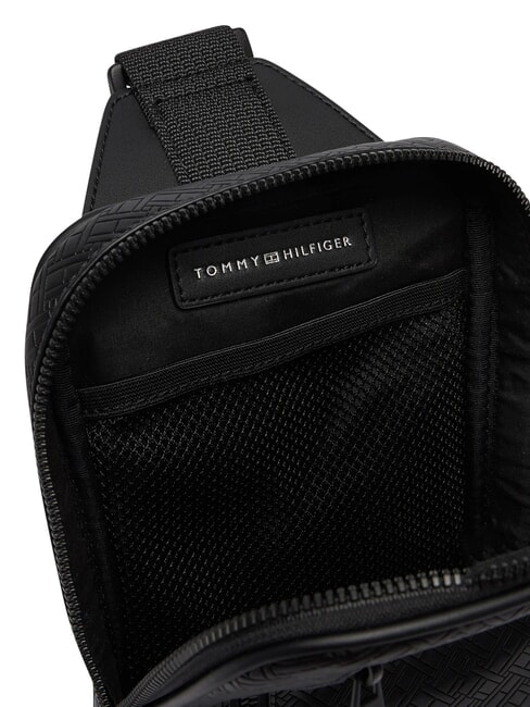 TH EMBOSSED FLAG Marsupio monospalla black - Marsupi