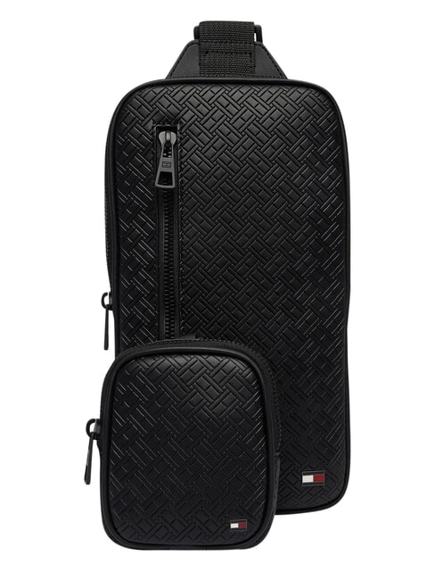 TH EMBOSSED FLAG Marsupio monospalla black - Marsupi