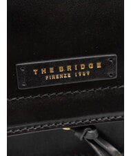 THE BRIDGE ELBA Borsa in pelle con flap a tracolla Nero Oro - Borse Donna - 3