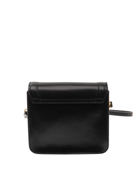 ELBA Borsa in pelle con flap a tracolla Nero Oro - Borse Donna