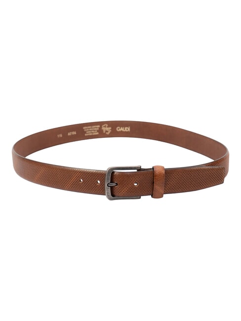 SANTA CROCE Cintura in pelle, Made in Italy Tobacco - Cinture