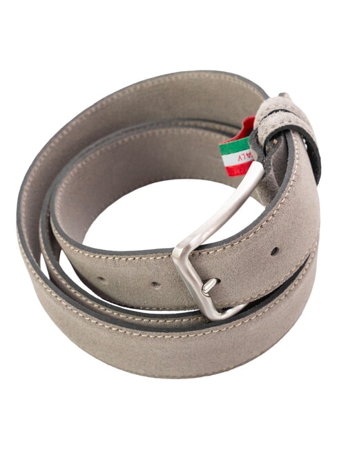BASIC Cintura in pelle, con logo impresso taupe - Cinture