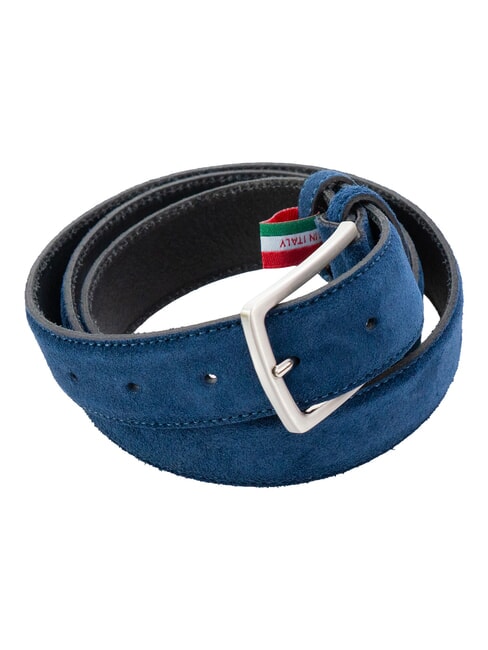 BASIC Cintura in pelle, con logo impresso light blue - Cinture