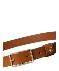 CALVIN KLEIN CLASSIC BUCKLE Cintura in pelle argan oil / antique light gol - Cinture - 3