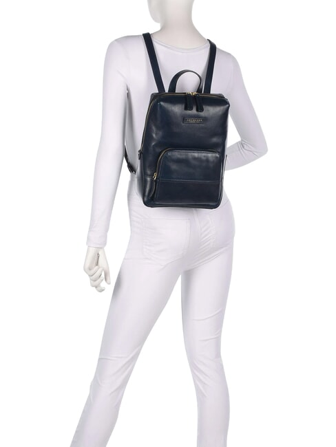 IOLANDA Zaino con tasca frontale, in pelle oltremare abb. oro - Borse Donna