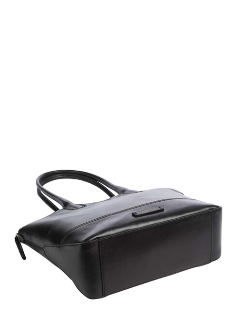 IOLANDA Borsa shopping a spalla, in pelle Nero Oro - Borse Donna