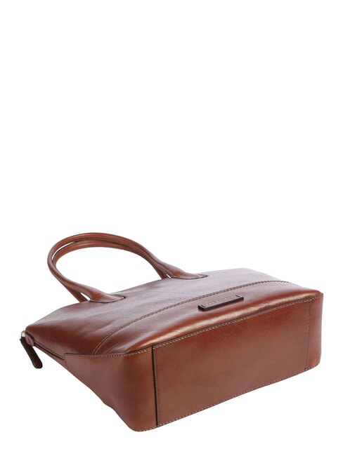 IOLANDA Borsa shopping a spalla, in pelle MARRONE - Borse Donna