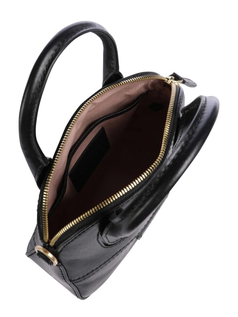 IOLANDA Borsa mini a mano, con tracolla, in pelle Nero Oro - Borse Donna