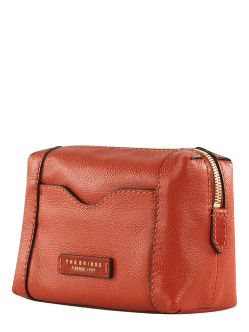 GEMMA  Beauty Case in pelle arancio bruciato abb. oro - Beauty Case