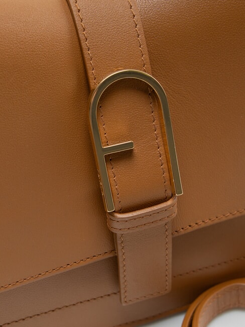 FLOW M Borsa a mano in pelle tabacco - Borse Donna