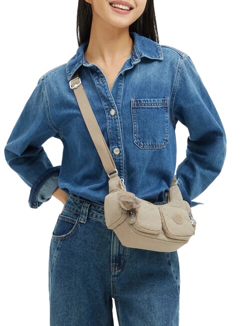 RIKKA MINI Borsetta a tracolla signature beige embossed - Borse Donna