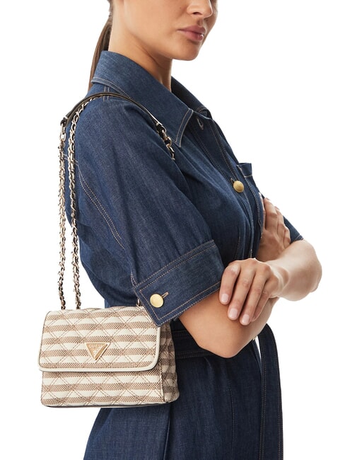 GIULLY 2 Mini Bag doppia portabilit&agrave; taupe/multi - Borse Donna